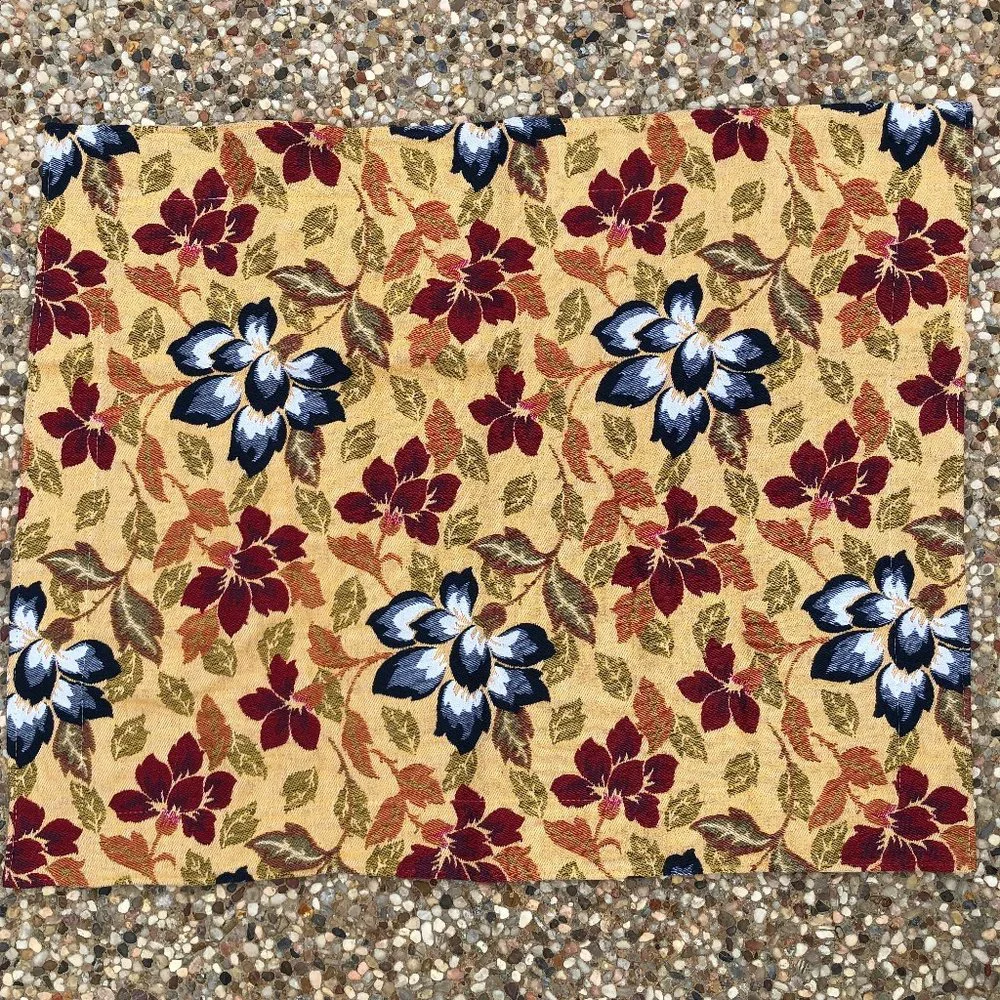 Standard Pillow Shams Domingos Almeida Set/2 NEW Gold Red Black Floral Cotton